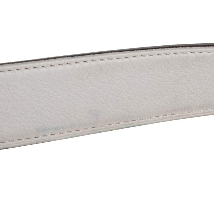 Pre Owned Hermes Blue Jean/Craie Epsom And Swift Leather Focus Reversible Buckle Belt 100CM