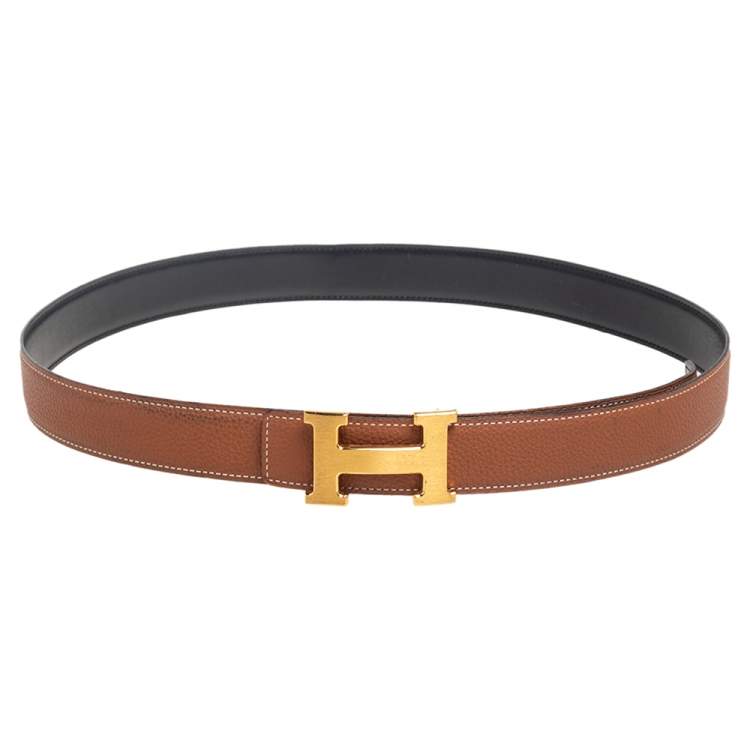 Hermès HERMES BELT GOLD H BUCKLE 74 REVERSIBLE LEATHER TOGO GOLD