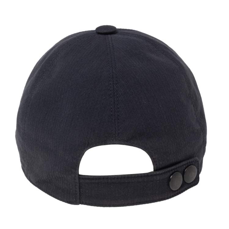 Pre Owned Hermes Navy Blue Embroidered H Cotton Cap (57) 