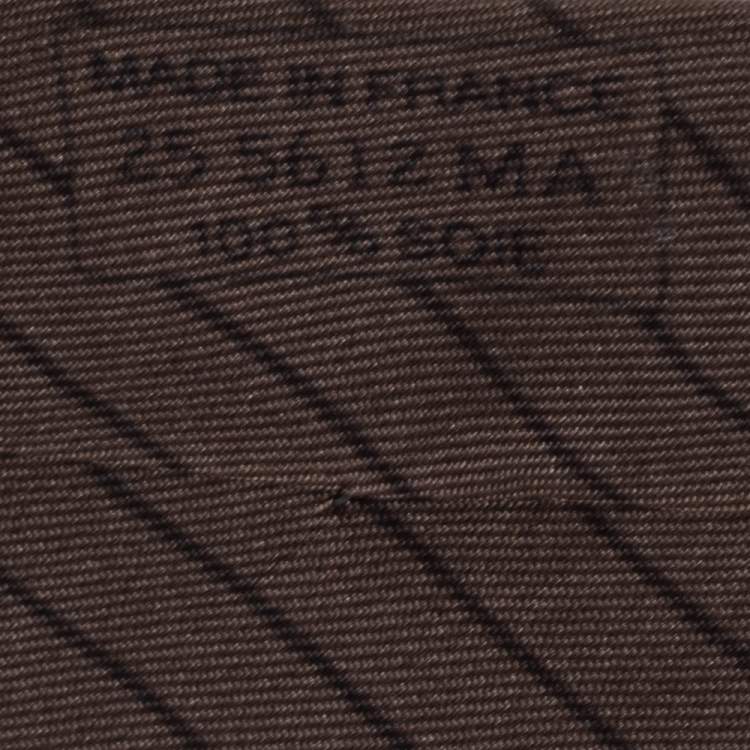 Pre Owned Hermes Brown Polka Dotted Silk Classic Tie 