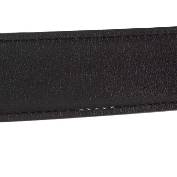Pre Owned Hermes Brown/Black Leather Gris Moyen Reversible Belt 95CM