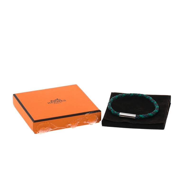 Pre Owned Hermès Multicolor Braided Leather Goliath Bracelet