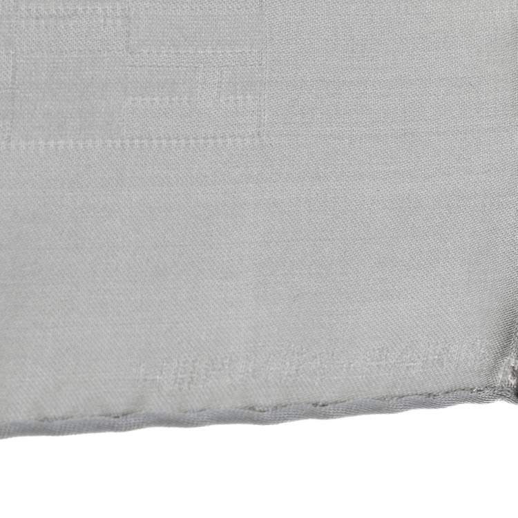 Pre Owned Hermès Grey Faconnee Grand H Silk Pocket Square