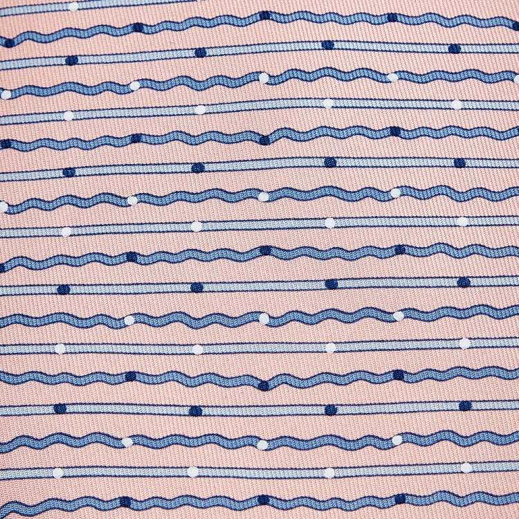 Pre Owned Hermes Pink Printed Silk Tie