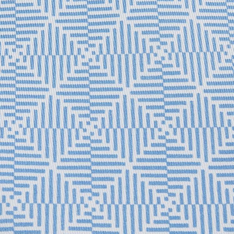 Pre Owned Hermes Blue Op Art Diamond Printed Silk Tie