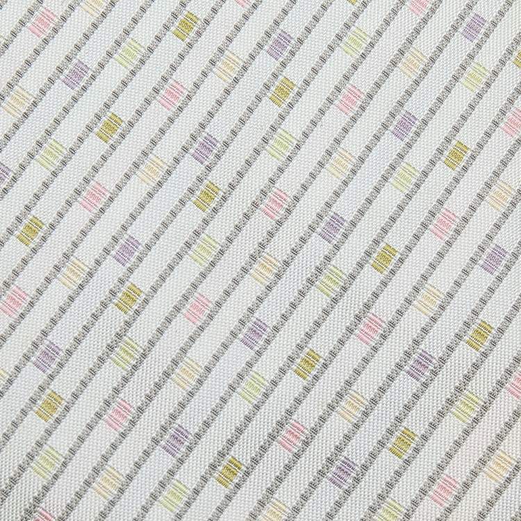مملوكة مسبقًا Hermes Light Green Stripe Patterned Silk Jacquard Tie