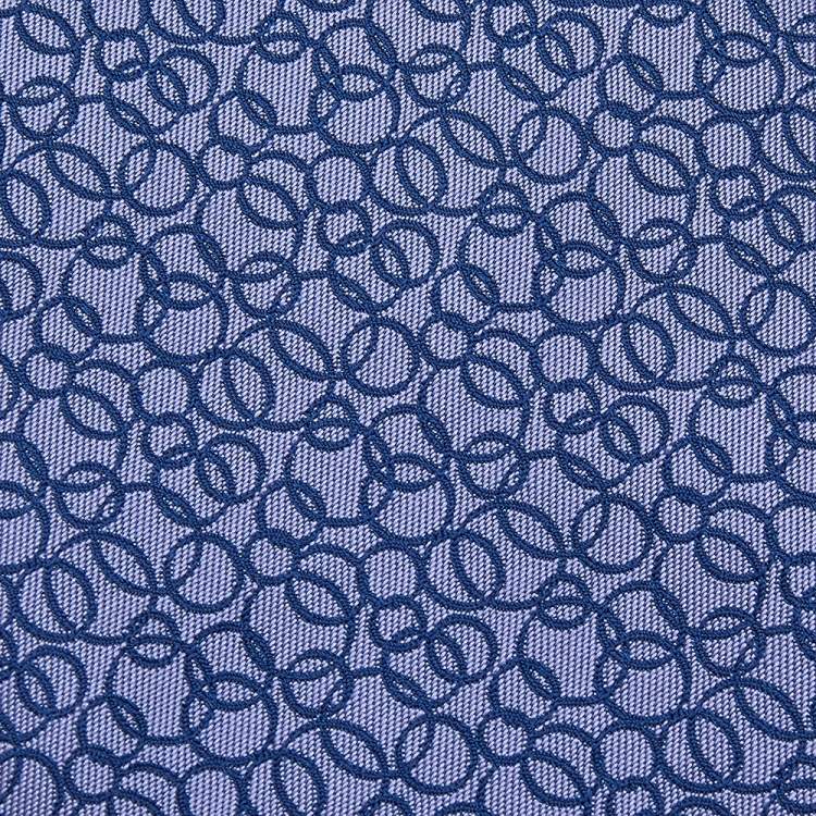 Pre Owned Hermes Blue Circle Patterned Silk Jacquard Tie