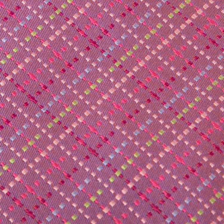 Pre Owned Hermes Iridescent Purple Jacquard Silk Tie