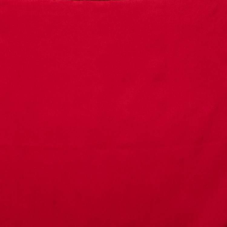 Pre Owned Hermes Red Silk Pocket Square