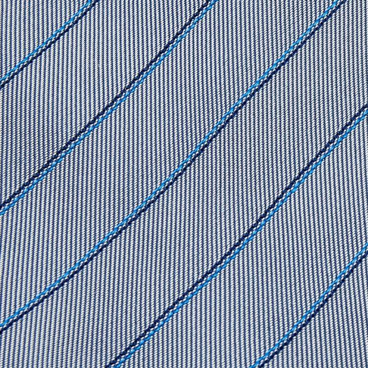 Pre Owned Hermes Bluish Grey Striped Silk Jacquard Tie