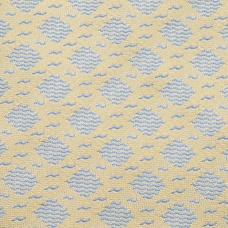 Pre Owned Hermes yellow Wave Pattern Silk Jacquard Tie