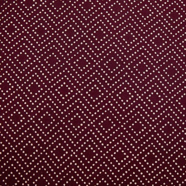 Pre Owned Hermes Burgundy Printed Silk Tie