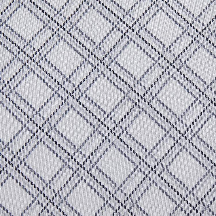 Pre Owned Hermes Grey Square Printed Silk Tie 