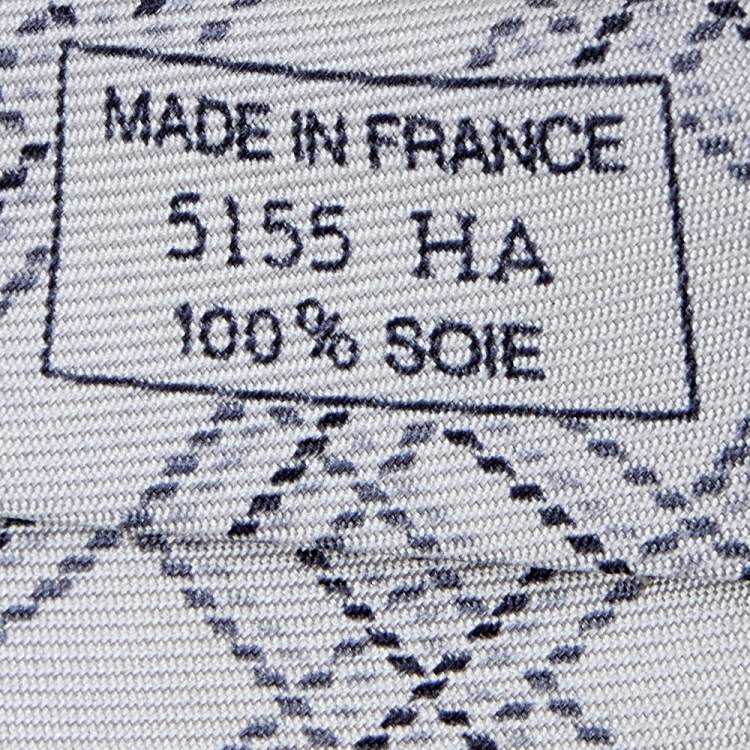 Pre Owned Hermes Grey Square Printed Silk Tie 