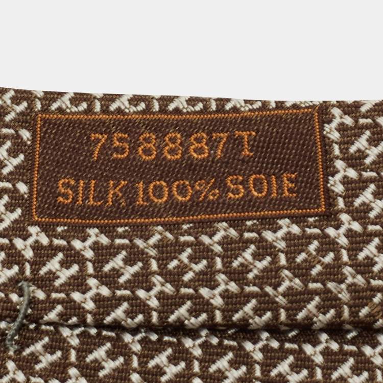 Pre Owned Hermès Beige H Pattern Silk Tie