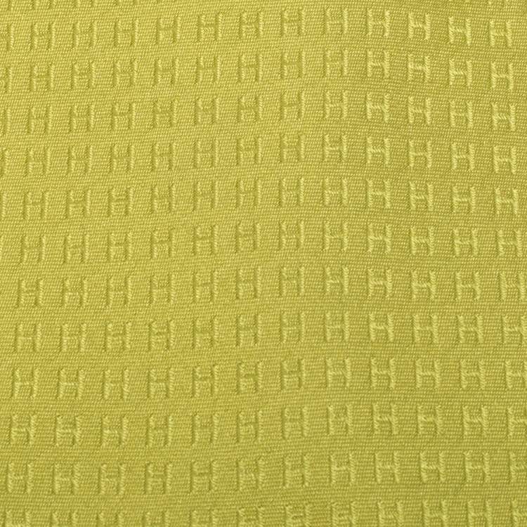 Pre Owned Hermes Green H Pattern Silk Tie