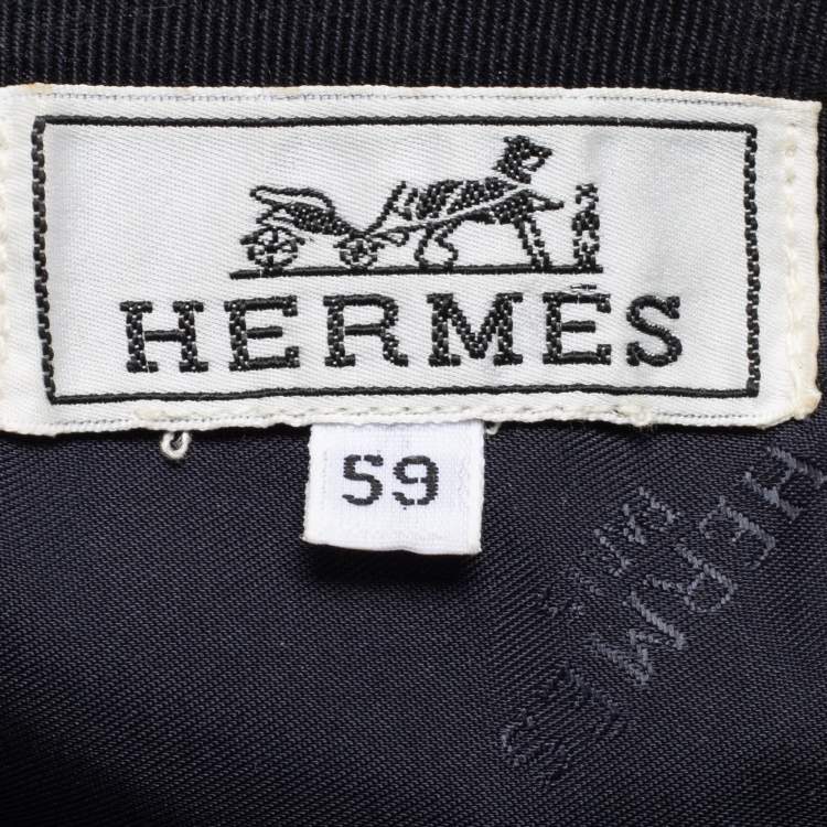 Pre Owned Hermès Charcoal Grey Cashmere Nevada Baseball Cap L