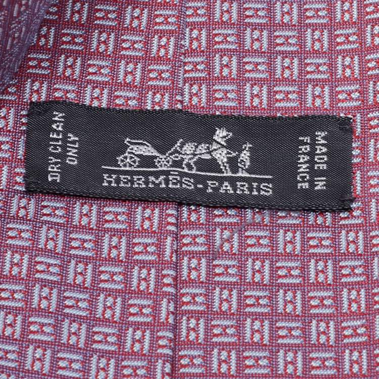 Pre Owned Hermès Purple/Burgundy Intemporel Silk Tie