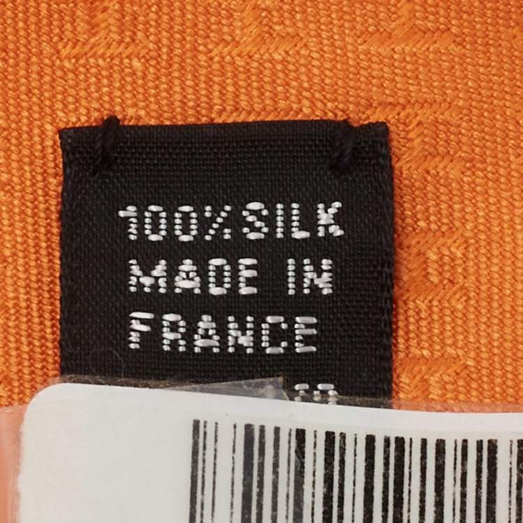 مملوكة مسبقًا Hermès Orange Faconnee H Silk Tie