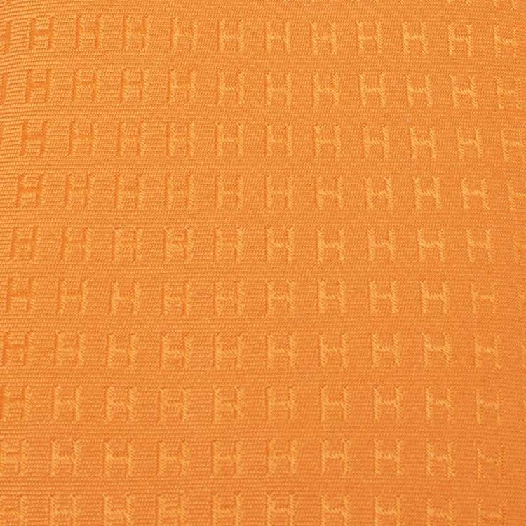 مملوكة مسبقًا Hermès Orange Faconnee H Silk Tie