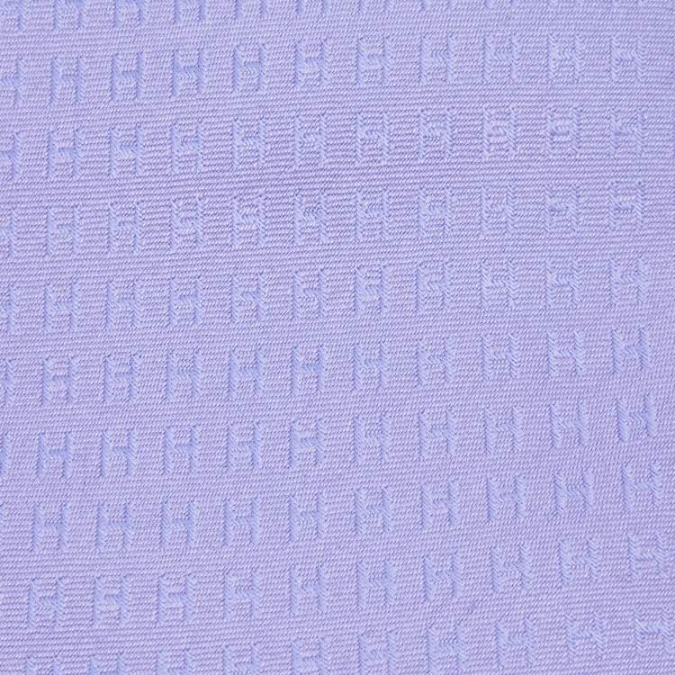 Pre Owned Hermes Purple Faconne H Silk Jacquard Tie