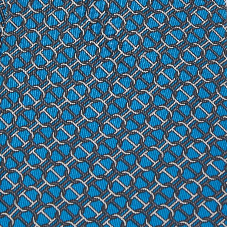 مملوكة مسبقًا Hermes Blue Chaine d'Ancre Silk Tie