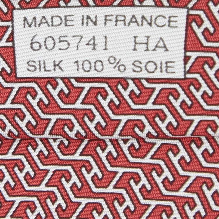 مملوكة مسبقًا Hermes Red H'Scalator Silk Tie  