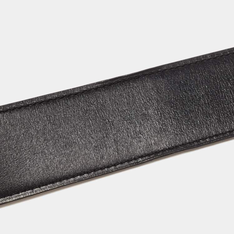 Pre Owned Hermes Gold/Black Togo and Box Leather H  D'Ancre Reversible Belt 95CM