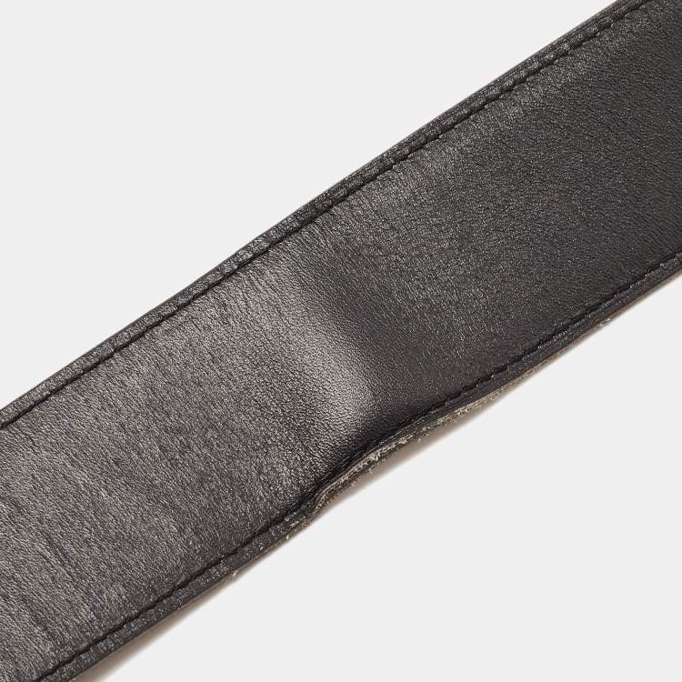 Pre Owned Hermes Black/Rouge Grenat Leather Medor Reversible Belt 95CM