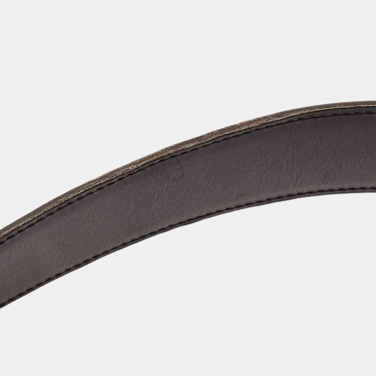 Pre Owned Hermes Black/Rouge Grenat Leather Medor Reversible Belt 95CM