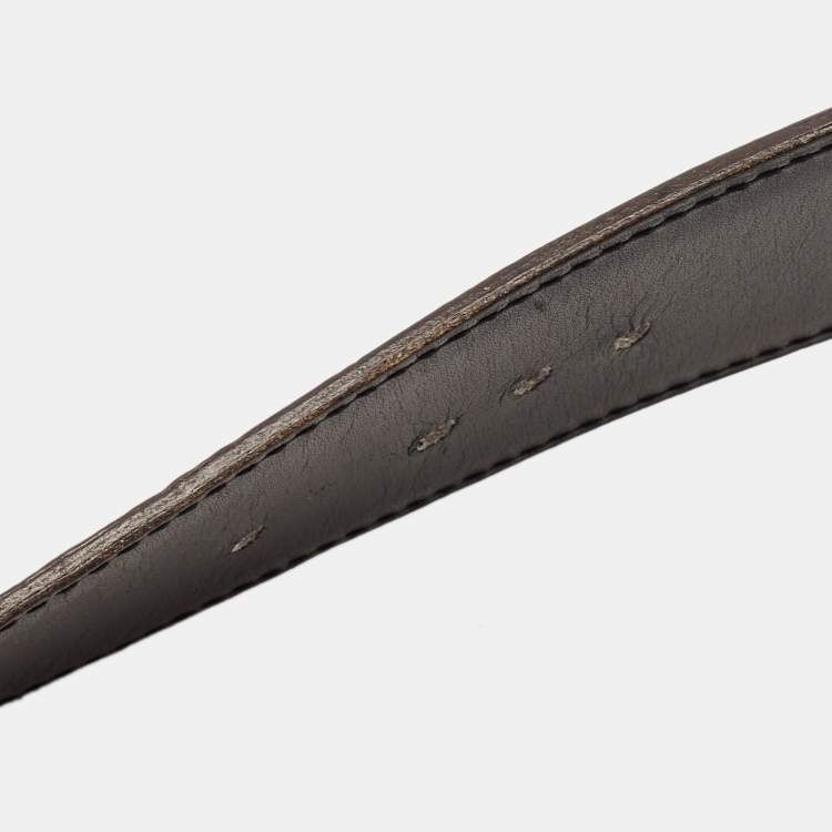 Pre Owned Hermes Black/Rouge Grenat Leather Medor Reversible Belt 95CM