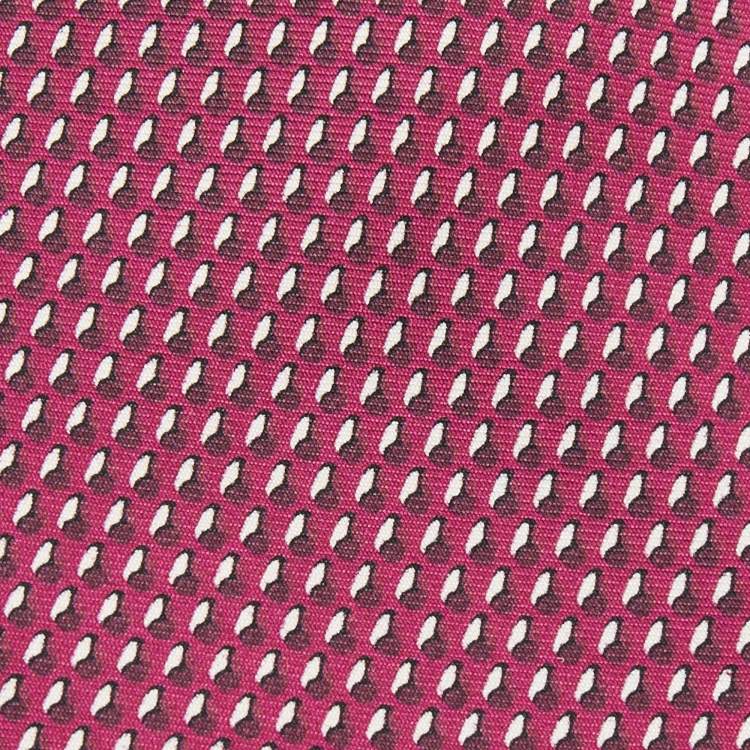 مملوكة مسبقًا Hermes Magenta Purple Printed Silk Tie