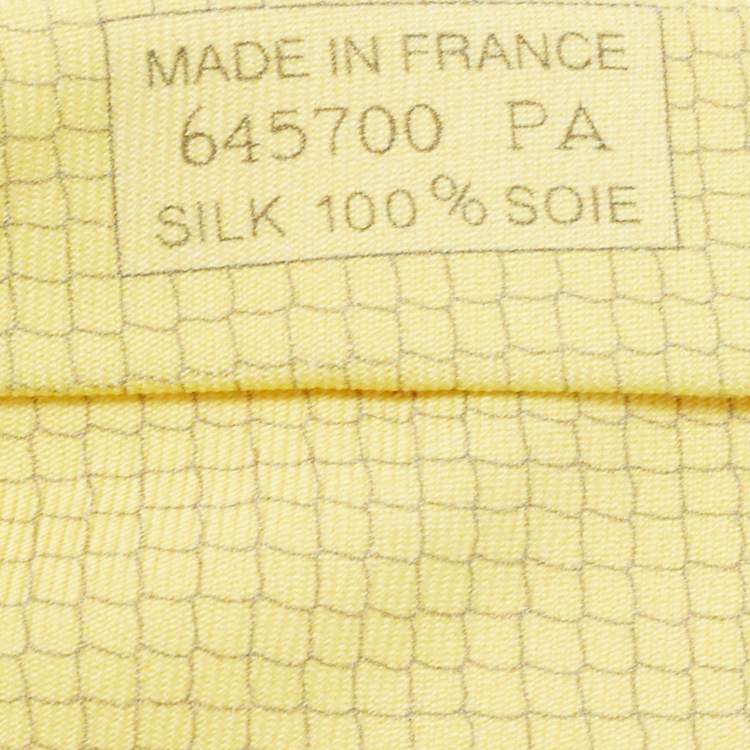 مملوكة مسبقًا Hermes Yellow Tennis Net Silk Tie