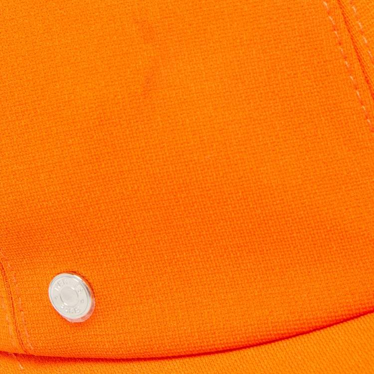 Pre Owned Hermès Orange Viscose Tess Milano Baseball Cap (58)