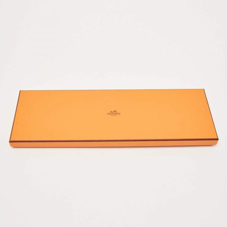 Pre Owned Hermès Blue H Pattern Silk Jacquard Slim Tie