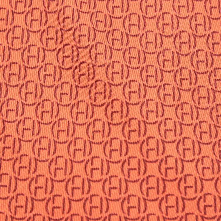 Pre Owned Hermes Red H Print Silk Tie