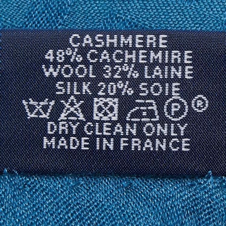 Pre Owned Hermes Ocean Blue Equip'H Cashmere Blend Stole
