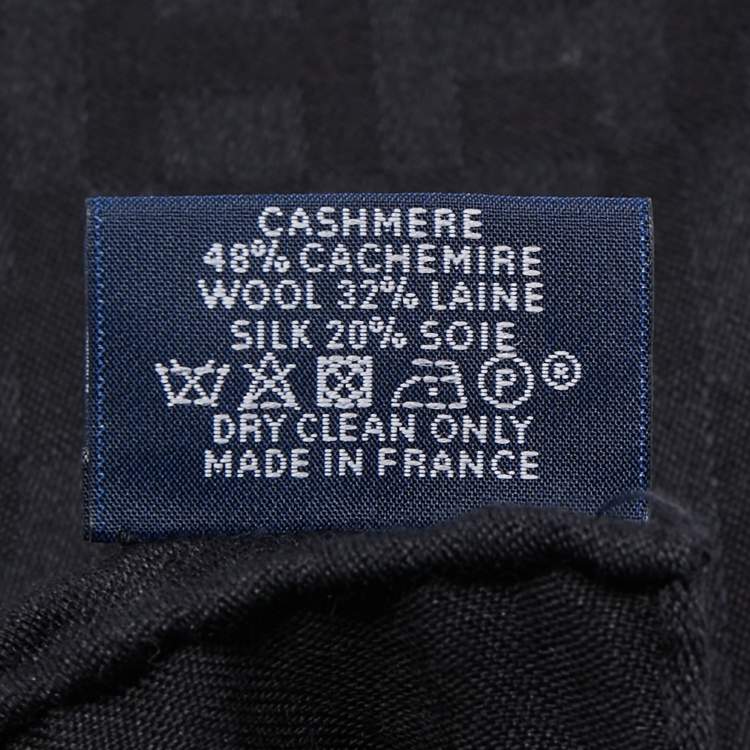 Pre Owned Hermes Black Equip'H Cashmere Blend Stole
