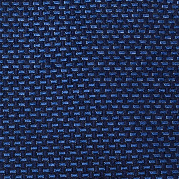 Pre Owned Hermès  Dark Blue Patterned Silk Tie