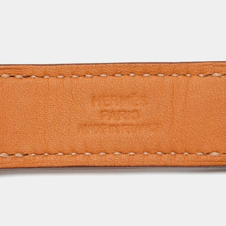 Pre Owned Hermes Brown Barenia Leather Chain Dog Collar
