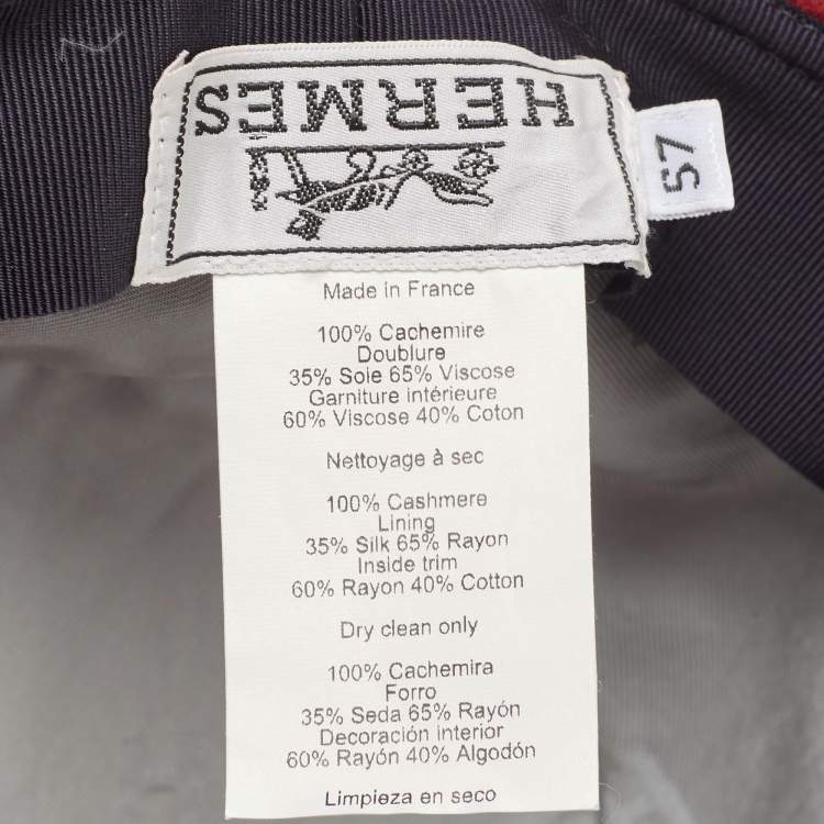 Pre Owned Hermes Red Cashmere Calvi Bucket Hat Size 57