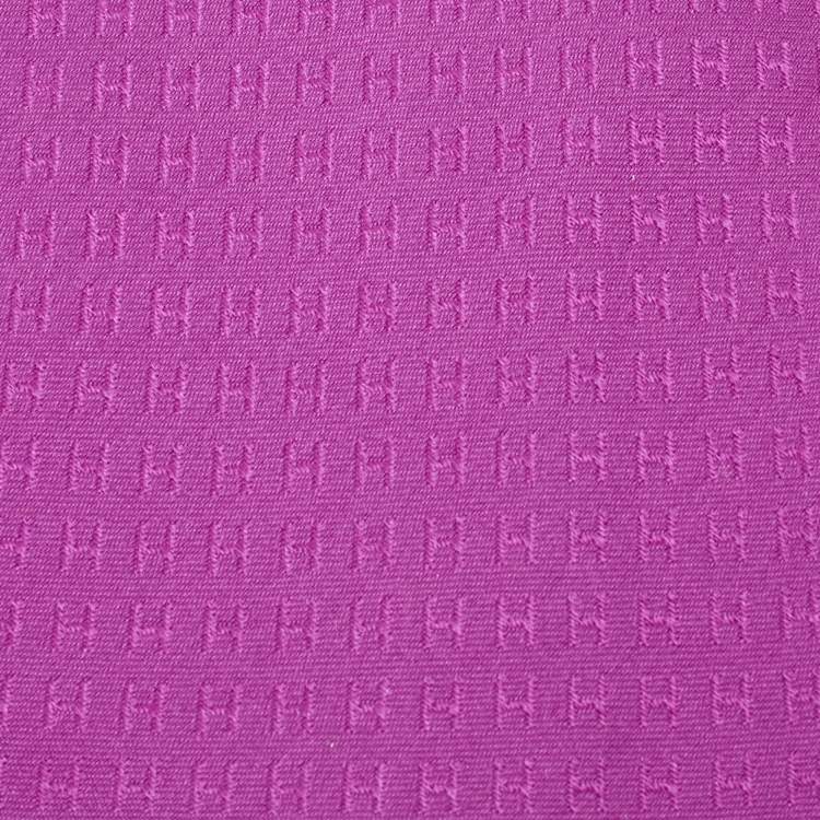 مملوكة مسبقًا Hermes Purple H Patterned Silk Traditional Tie