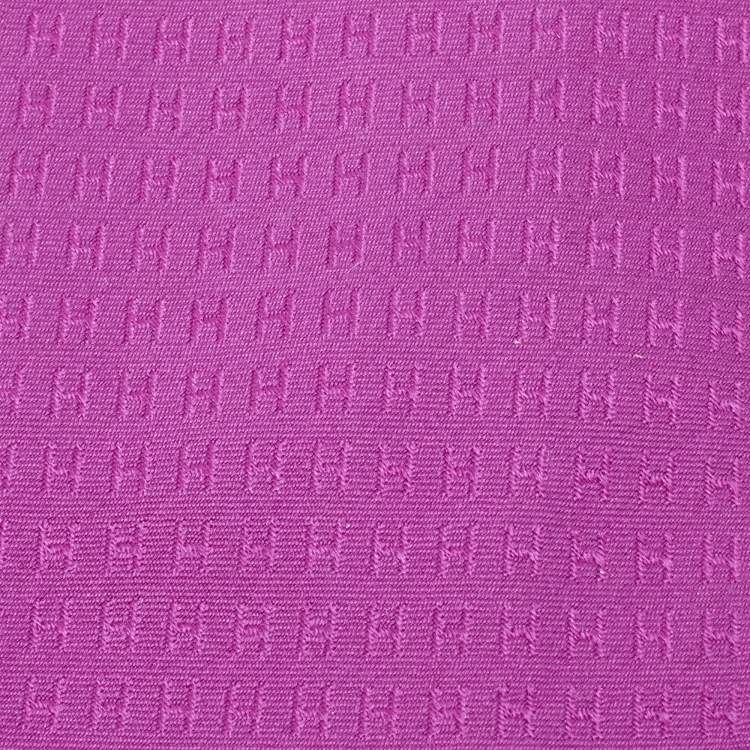 مملوكة مسبقًا Hermes Purple H Patterned Silk Traditional Tie