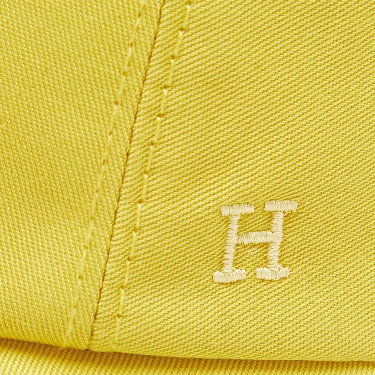 Pre Owned Hermès Yellow H Embroidered Cotton Cap Size 59