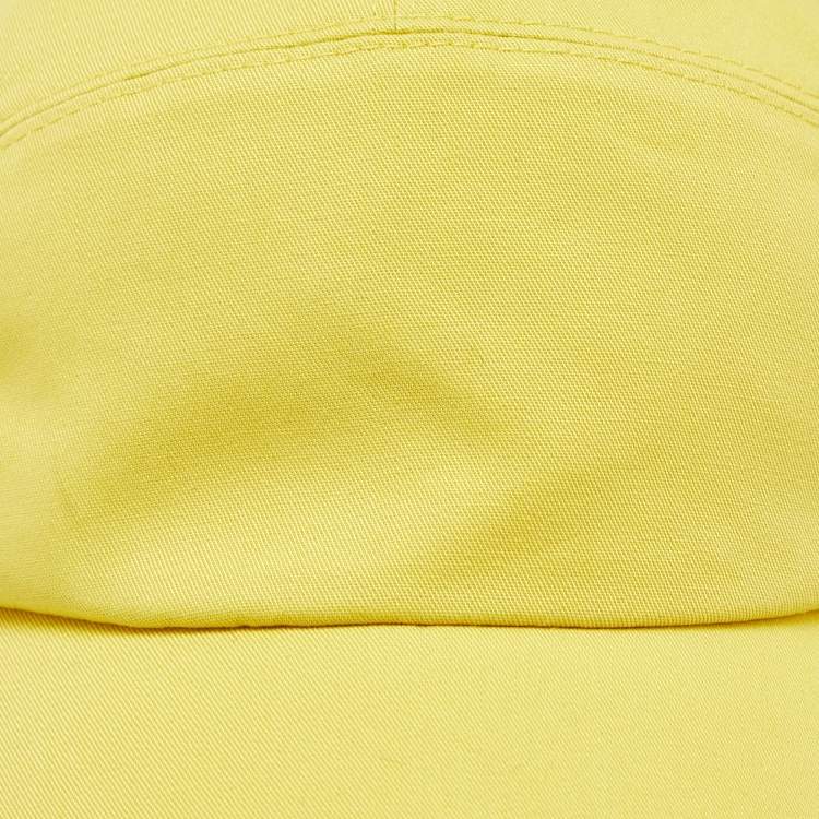 Pre Owned Hermès Yellow H Embroidered Cotton Cap Size 59