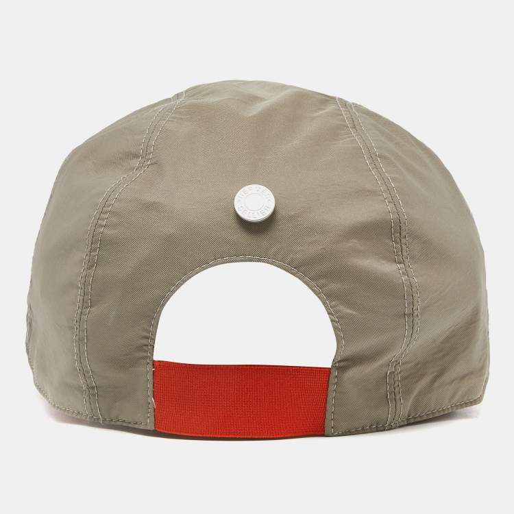 Pre Owned Hermes Grey/Orange Pocket Mixte Technical Cap M