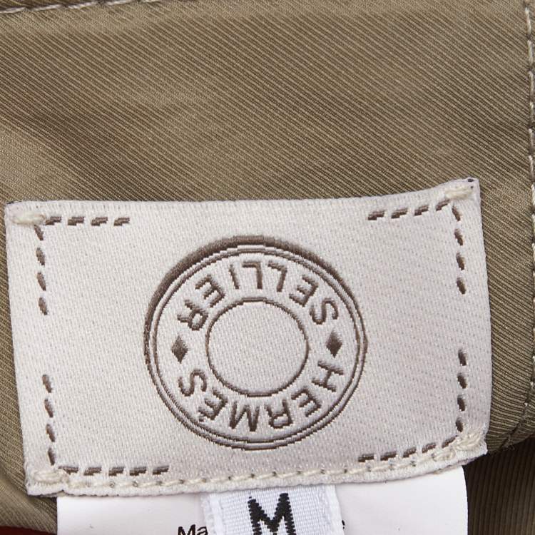 Pre Owned Hermes Grey/Orange Pocket Mixte Technical Cap M