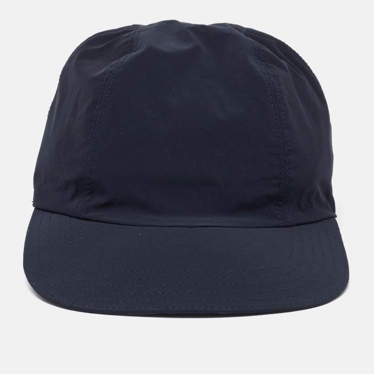 Pre Owned Hermes Navy Blue Printed Nylon Reversible Roger Cap M