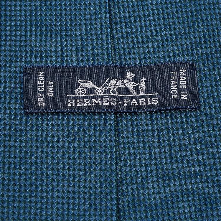 Pre Owned Hermès Blue Patterned Silk Tie 