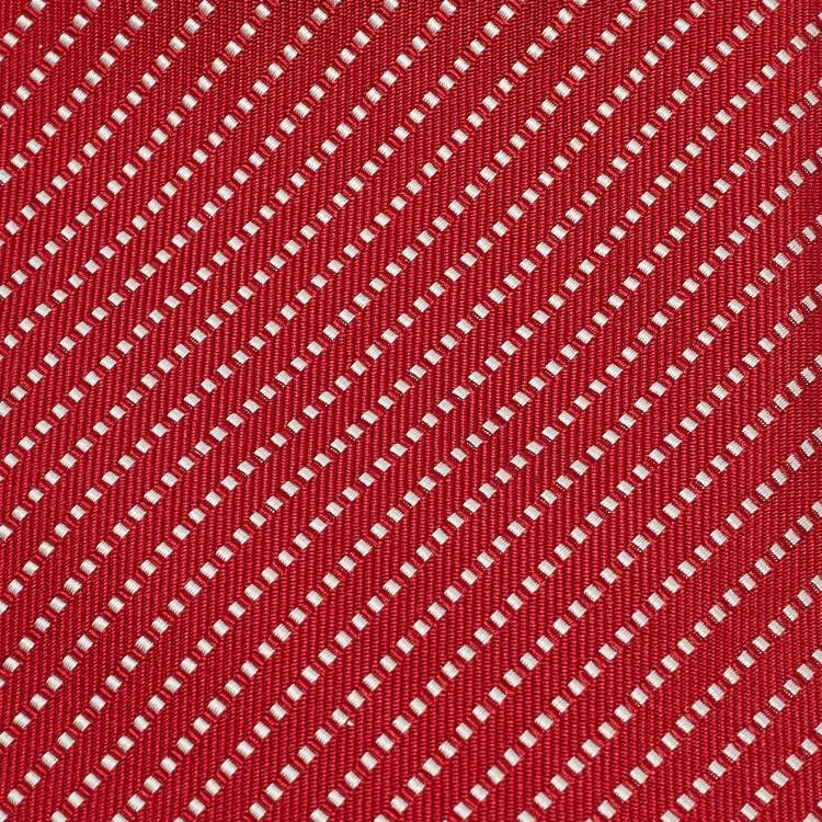 Pre Owned Hermès Red Stripe Pattern Silk Tie